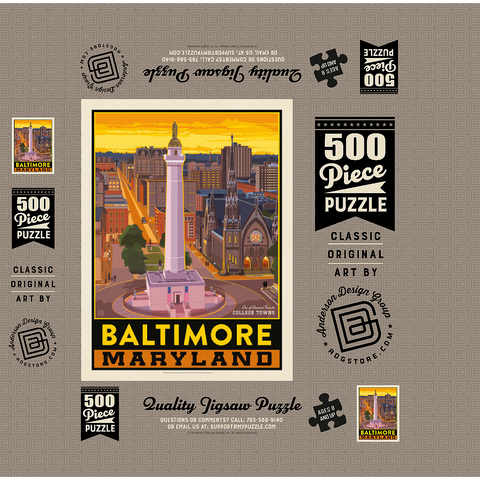 American College Towns: Baltimore, MD 500 Jigsaw Puzzle box 3D Modell