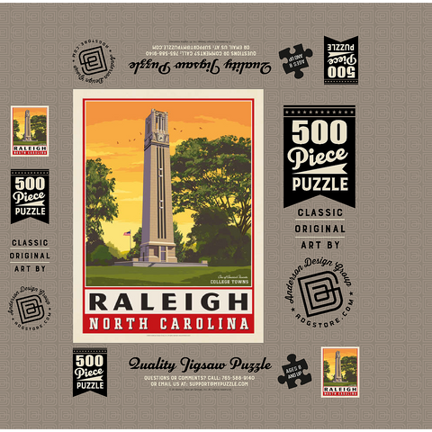 American College Towns: Raleigh, NC 500 Jigsaw Puzzle box 3D Modell