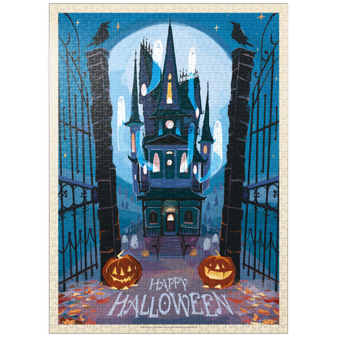 puzzleplate A Happy Halloween: Vintage Poster Puzzle 1000 Jigsaw Puzzle