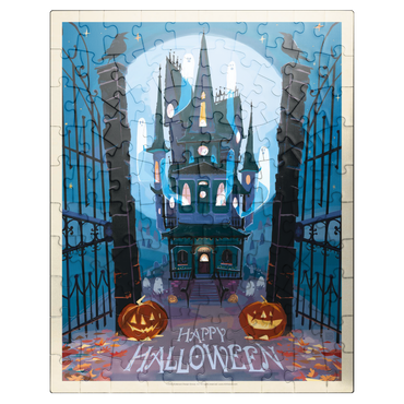 puzzleplate A Happy Halloween: Vintage Poster Puzzle 100 Jigsaw Puzzle