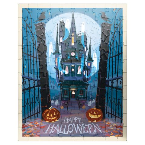 puzzleplate A Happy Halloween: Vintage Poster Puzzle 100 Jigsaw Puzzle