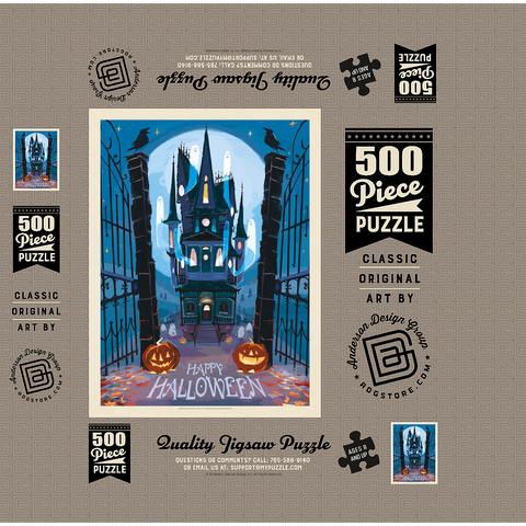 A Happy Halloween: Vintage Poster Puzzle 500 Jigsaw Puzzle box 3D Modell