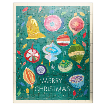 puzzleplate Merry Christmas Retro Holiday Ornaments and Lights 100 Jigsaw Puzzle