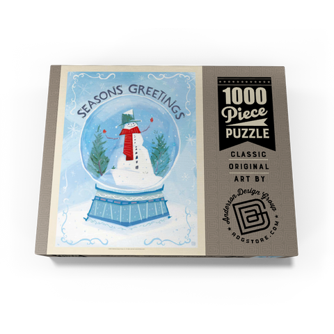 Season's Greetings Snowman in Winter Snow Globe 1000 Jigsaw Puzzle box view3