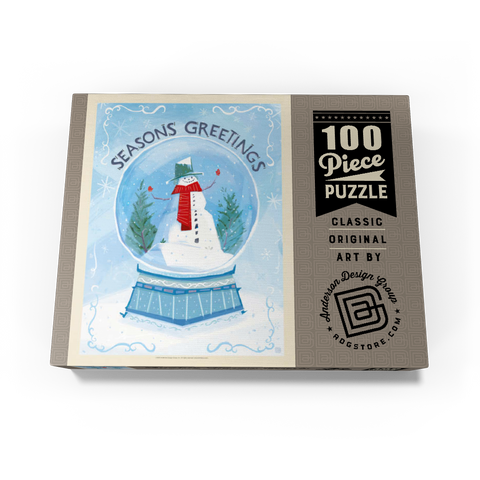Season's Greetings Snowman in Winter Snow Globe 100 Jigsaw Puzzle box view3