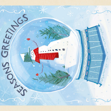 Season's Greetings Snowman in Winter Snow Globe 100 Jigsaw Puzzle 3D Modell