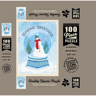 Season's Greetings Snowman in Winter Snow Globe 100 Jigsaw Puzzle box 3D Modell