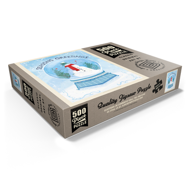Season's Greetings Snowman in Winter Snow Globe 500 Jigsaw Puzzle box view1