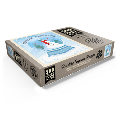 Season's Greetings Snowman in Winter Snow Globe 500 Jigsaw Puzzle box view1