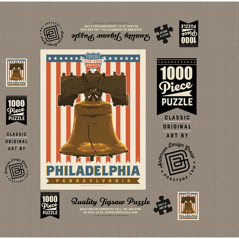 250th Anniversary USA: Liberty Bell 1000 Jigsaw Puzzle box 3D Modell