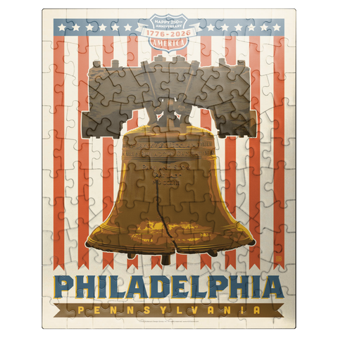 puzzleplate 250th Anniversary USA: Liberty Bell 100 Jigsaw Puzzle