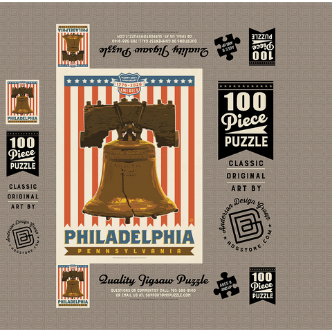 250th Anniversary USA: Liberty Bell 100 Jigsaw Puzzle box 3D Modell