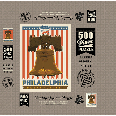 250th Anniversary USA: Liberty Bell 500 Jigsaw Puzzle box 3D Modell