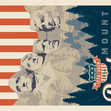 250th Anniversary USA: Mount Rushmore 1000 Jigsaw Puzzle 3D Modell