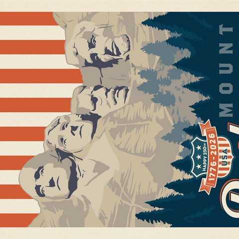 250th Anniversary USA: Mount Rushmore 1000 Jigsaw Puzzle 3D Modell