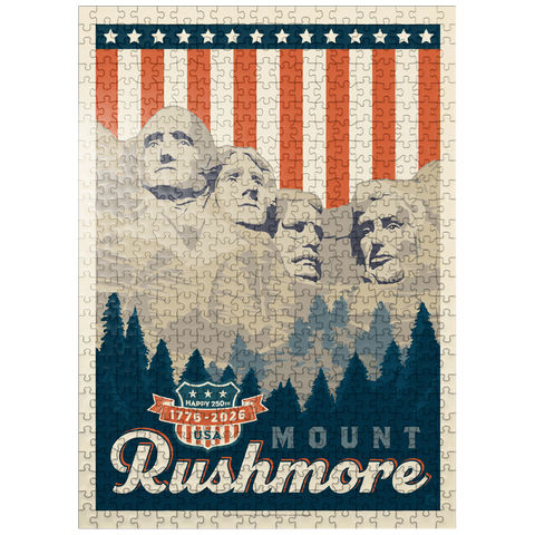 puzzleplate 250th Anniversary USA: Mount Rushmore 500 Jigsaw Puzzle
