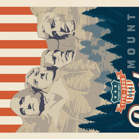 250th Anniversary USA: Mount Rushmore 500 Jigsaw Puzzle 3D Modell