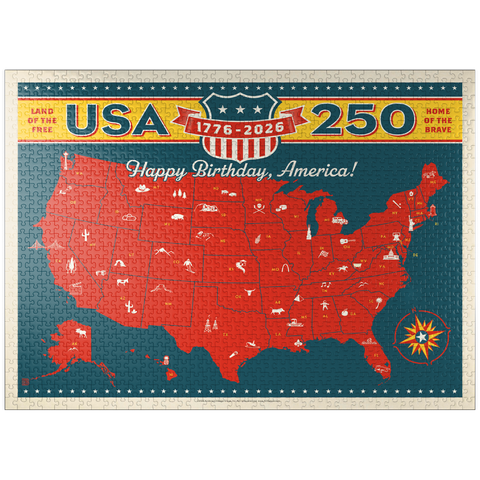 puzzleplate 250th Anniversary USA: Commemorative Map 1000 Jigsaw Puzzle