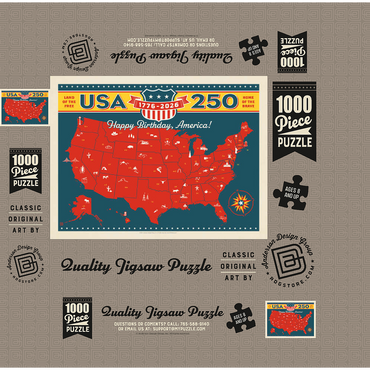 250th Anniversary USA: Commemorative Map 1000 Jigsaw Puzzle box 3D Modell