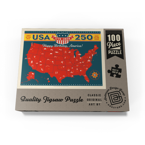 250th Anniversary USA: Commemorative Map 100 Jigsaw Puzzle box view3