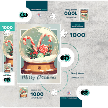 Candy Canes 1000 Jigsaw Puzzle box 3D Modell