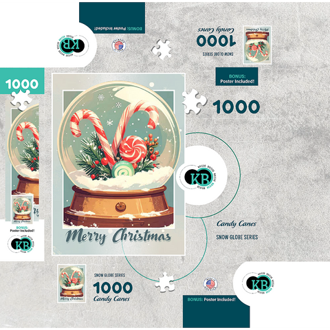 Candy Canes 1000 Jigsaw Puzzle box 3D Modell