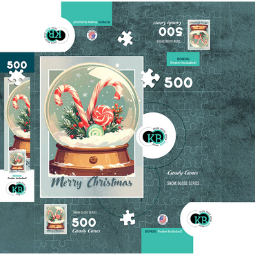 Candy Canes 500 Jigsaw Puzzle box 3D Modell