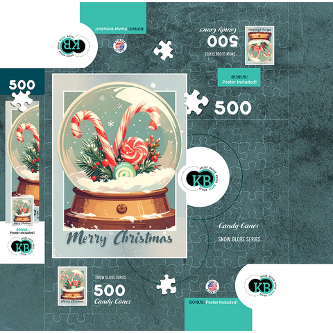 Candy Canes 500 Jigsaw Puzzle box 3D Modell