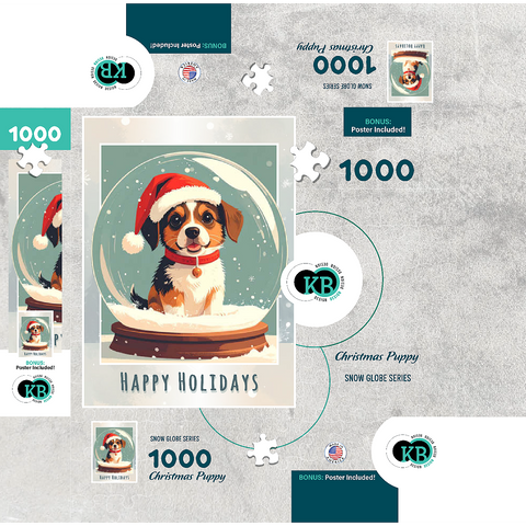 Christmas Puppy 1000 Jigsaw Puzzle box 3D Modell