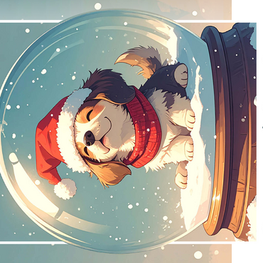 Santa's Little Helper, Puppy 500 Jigsaw Puzzle 3D Modell