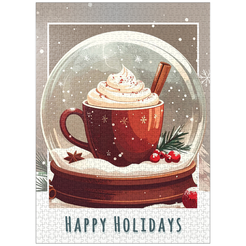 puzzleplate Christmas Cocoa in Red Holiday Mug 1000 Jigsaw Puzzle