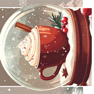 Christmas Cocoa in Red Holiday Mug 1000 Jigsaw Puzzle 3D Modell