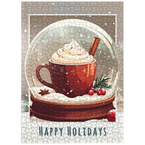 puzzleplate Christmas Cocoa in Red Holiday Mug 500 Jigsaw Puzzle