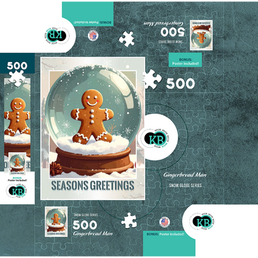 Gingerbread Man 500 Jigsaw Puzzle box 3D Modell