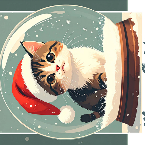 Christmas Kitten 1000 Jigsaw Puzzle 3D Modell