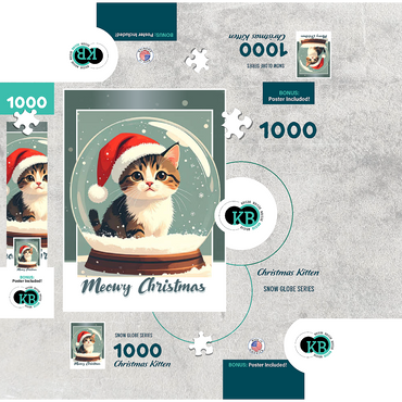 Christmas Kitten 1000 Jigsaw Puzzle box 3D Modell