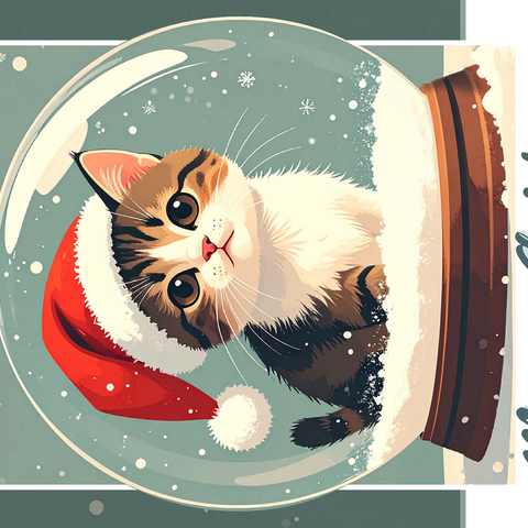 Christmas Kitten 500 Jigsaw Puzzle 3D Modell