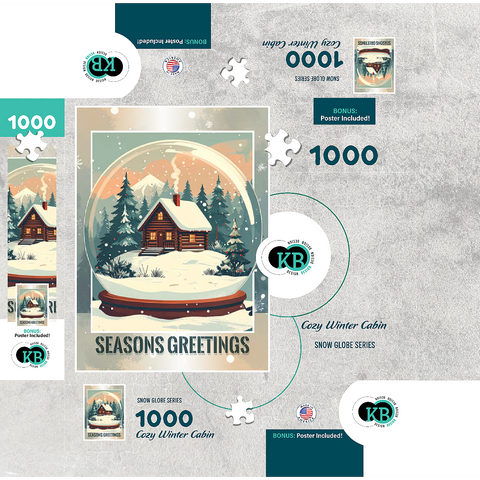 Cozy Winter Cabin 1000 Jigsaw Puzzle box 3D Modell