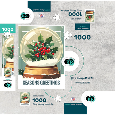 Very Merry Mistletoe 1000 Jigsaw Puzzle box 3D Modell