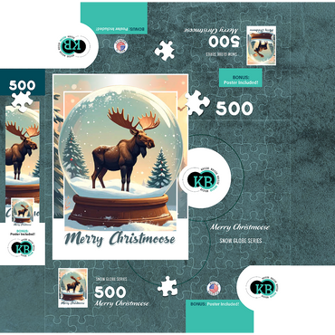 Merry Christmoose 500 Jigsaw Puzzle box 3D Modell