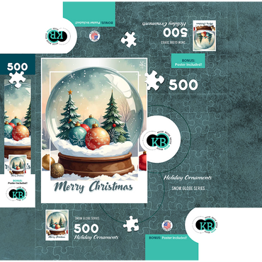 Holiday Ornaments 500 Jigsaw Puzzle box 3D Modell