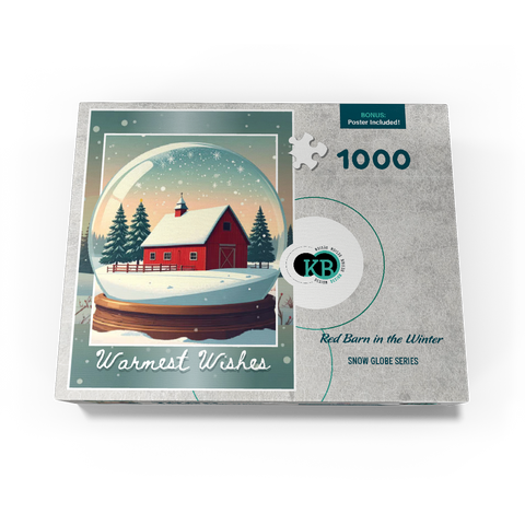 Red Barn in the Winter 1000 Jigsaw Puzzle box view3