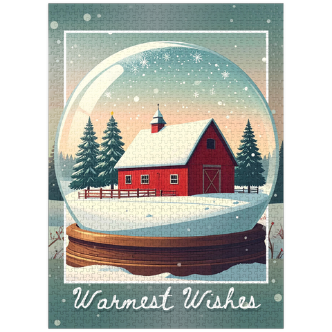 puzzleplate Red Barn in the Winter 1000 Jigsaw Puzzle