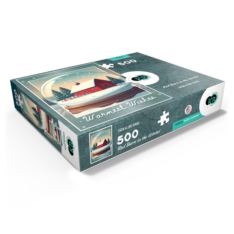 Red Barn in the Winter 500 Jigsaw Puzzle box view1