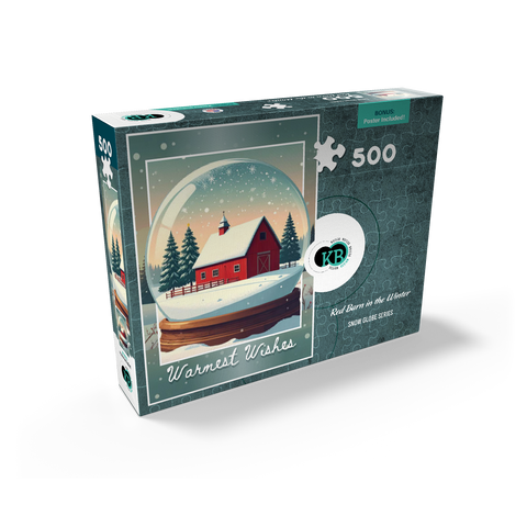 Red Barn in the Winter 500 Jigsaw Puzzle box view2