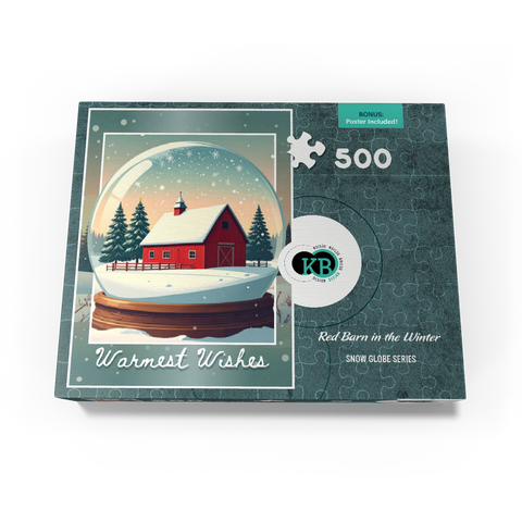 Red Barn in the Winter 500 Jigsaw Puzzle box view3