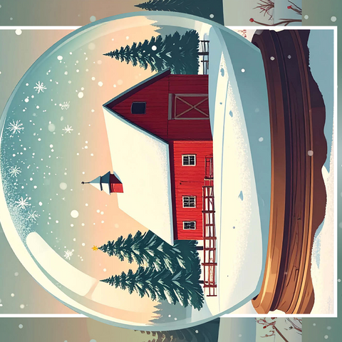 Red Barn in the Winter 500 Jigsaw Puzzle 3D Modell