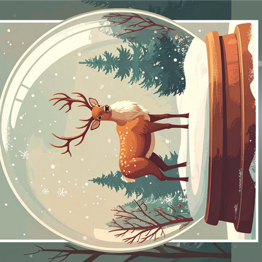 Winter Forest Reindeer 1000 Jigsaw Puzzle 3D Modell