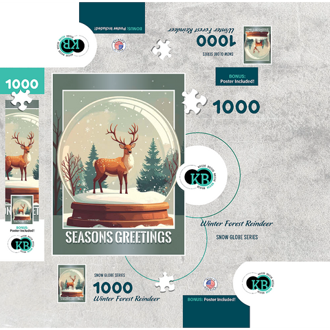 Winter Forest Reindeer 1000 Jigsaw Puzzle box 3D Modell