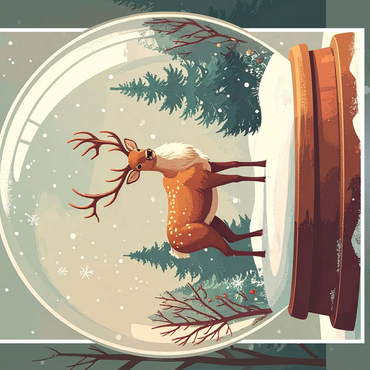 Winter Forest Reindeer 500 Jigsaw Puzzle 3D Modell